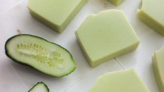 Homemade cucumber soap