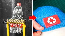 We create beanies from recycled plastic