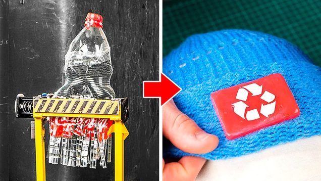 We create beanies from recycled plastic